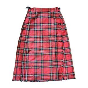 Murray Brothers Skirt Womens Size 12 Red Blue Plaid Pleated Made in Scotland